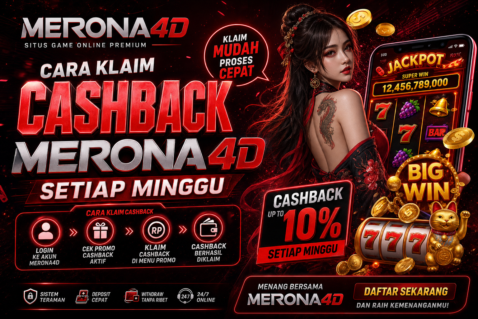 Cara Klaim Cashback Merona4d Setiap Minggu